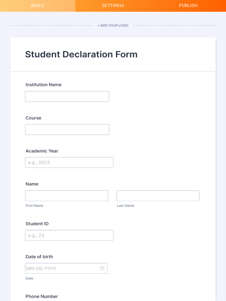 Student Declaration Form Template | PDF
