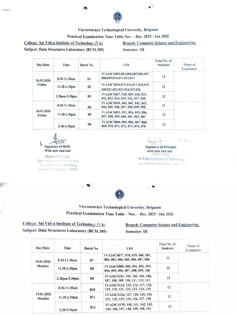 DS Lab External Batches List | PDF