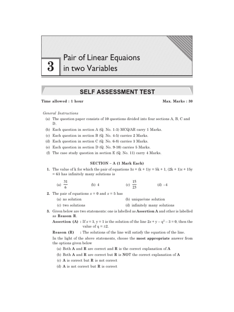 3. Le Chapter Test- 2 Qn | PDF | Equations | Mathematical Objects