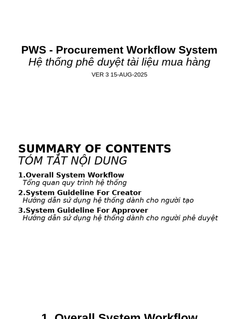 PWS - Procurement Document Management System (Supplier) | PDF