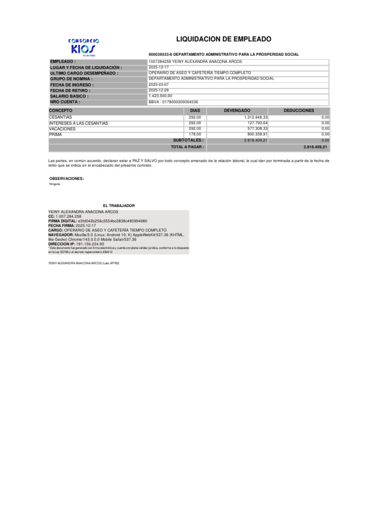 Liquidacion 50074 | PDF