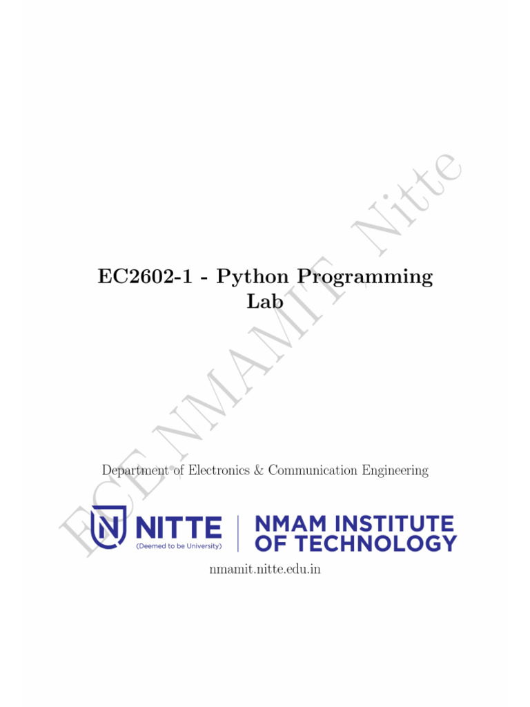 Lab1 PythonProgrammingLab | PDF