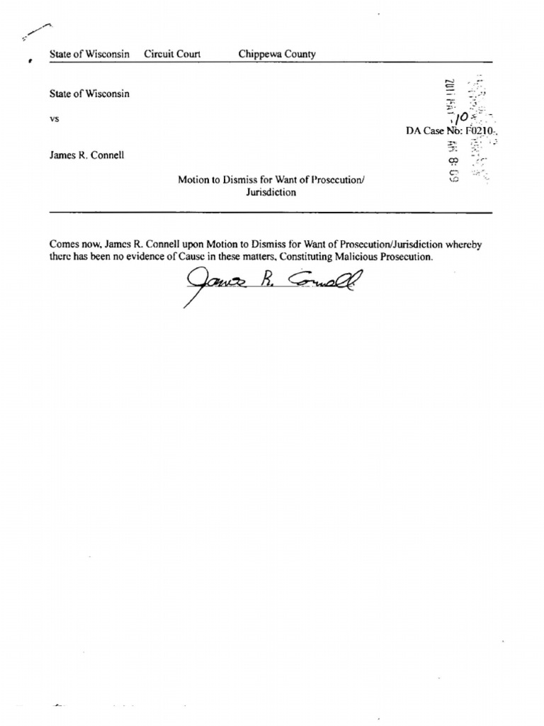 CONNELL Motion Motion Admissions FU Case | PDF | Wisconsin Circuit ...