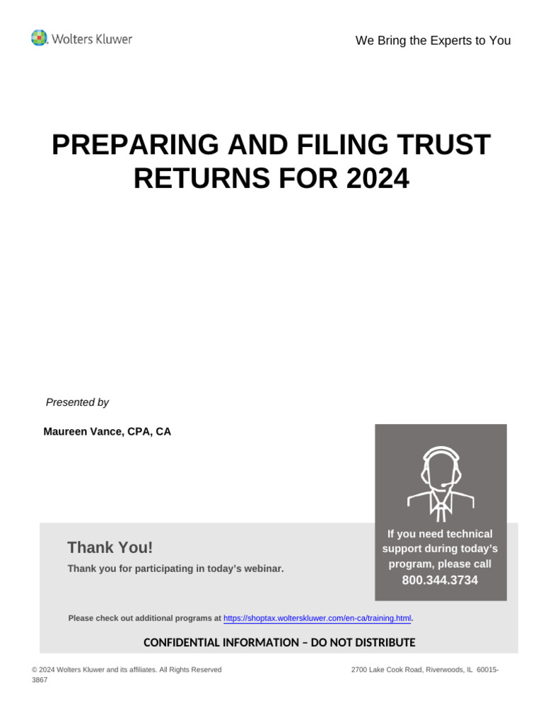 Trust Returns Preparation for 2024 | PDF | Property Law | Civil Law ...