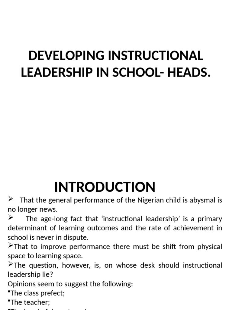 Enhancing Instructional Leadership in Schools | PDF | Leadership | Teachers