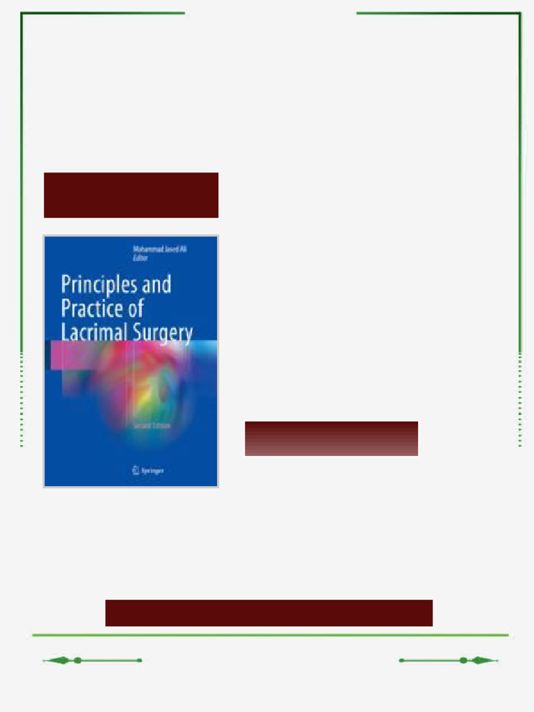 Principles and Practice of Lacrimal Surgery 2nd Edition Mohammad Javed ...