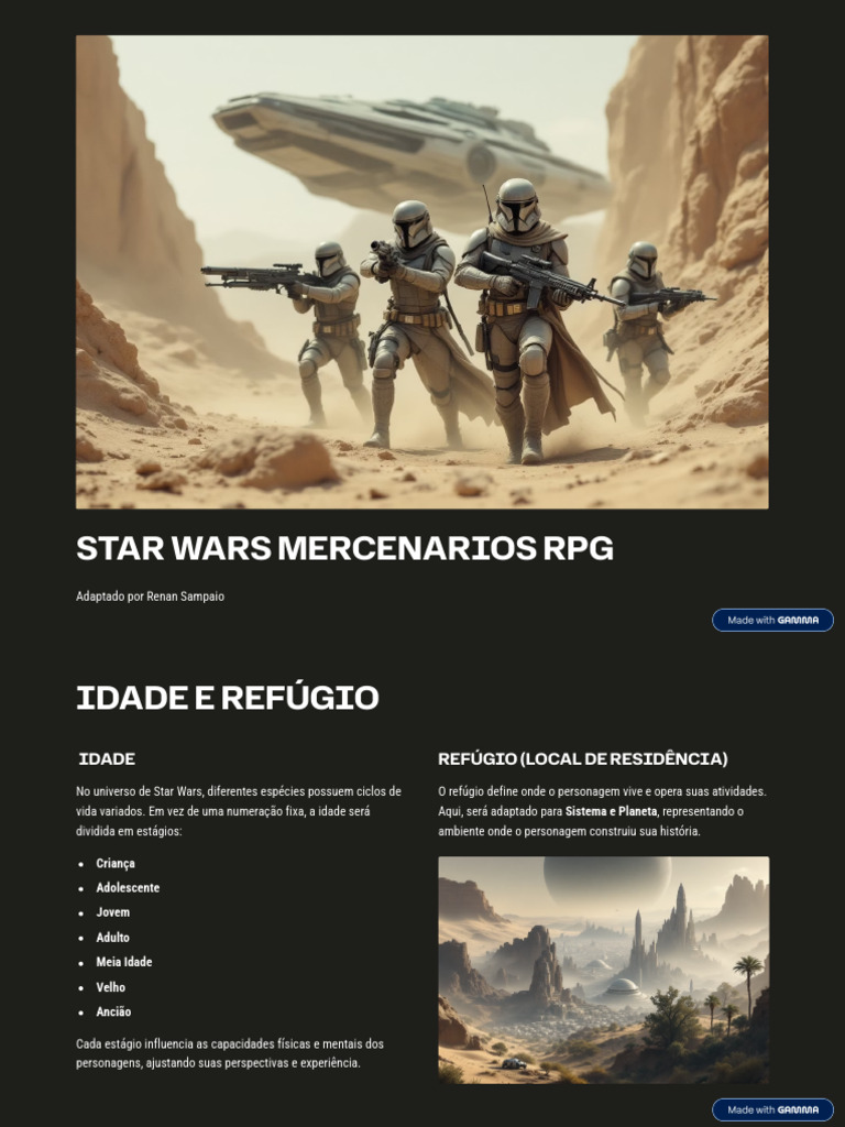 RPG Star Wars: Idade, Refúgio e Moralidade | PDF | Raça (categorização ...