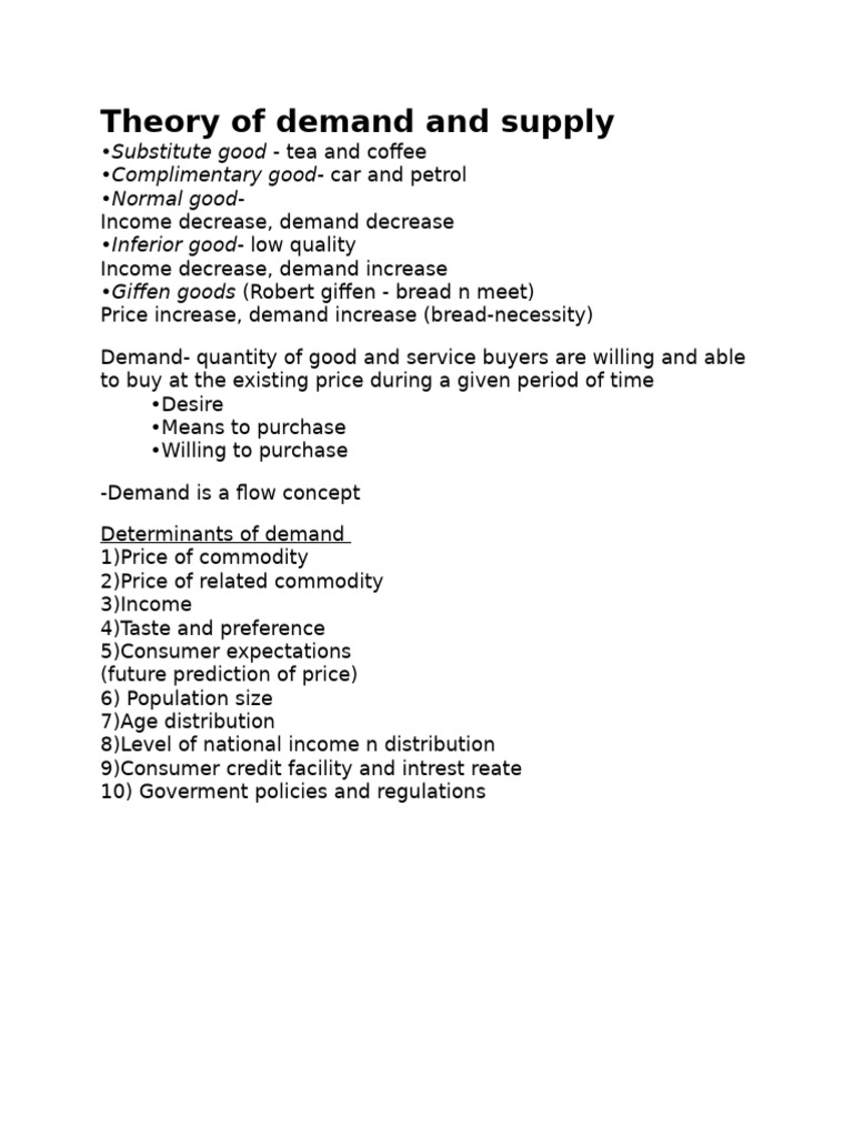 Demand and Supply Theory Explained | PDF | Demand | Elasticity (Economics)