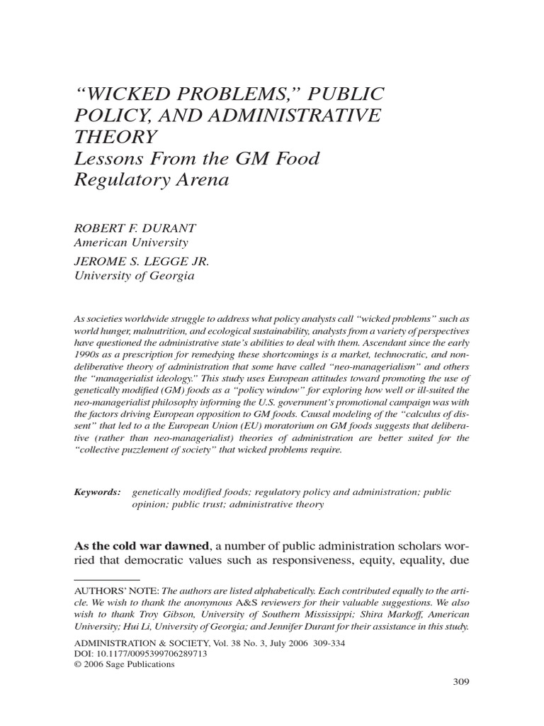 GM Food Policy and Wicked Problems | PDF | Biotechnology | Genetically ...