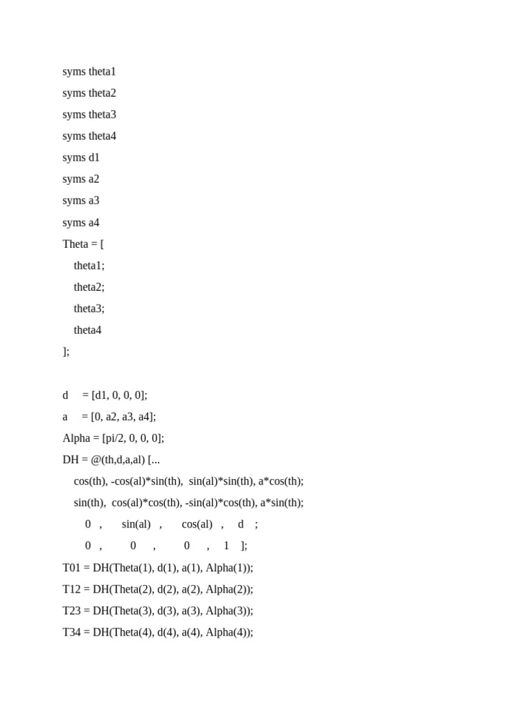 Robot Kinematics and Jacobian Analysis | PDF