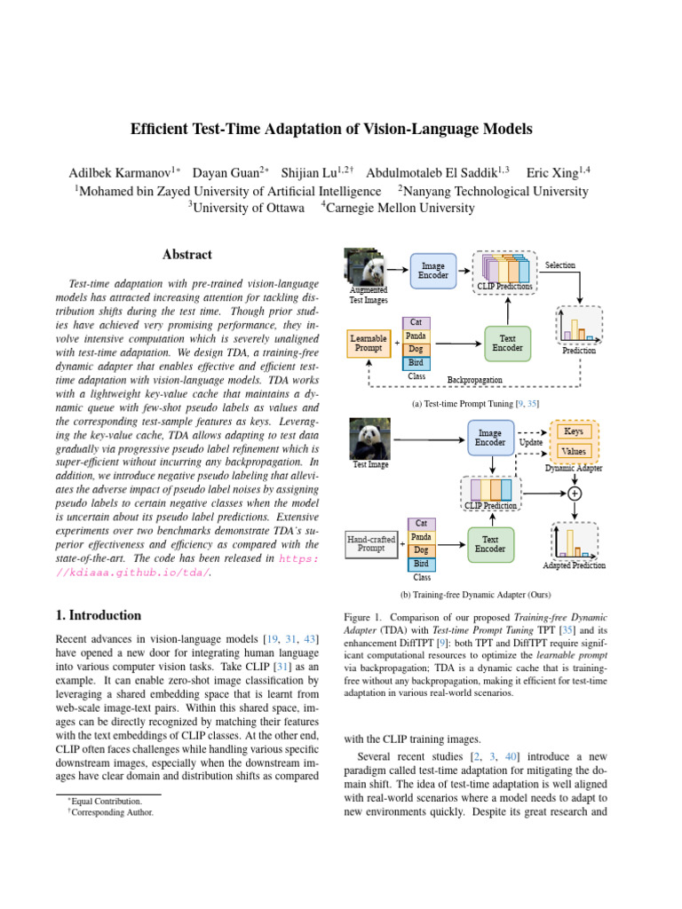 Efficient Test-Time Adaptation for Vision-Language Models | PDF | Data ...