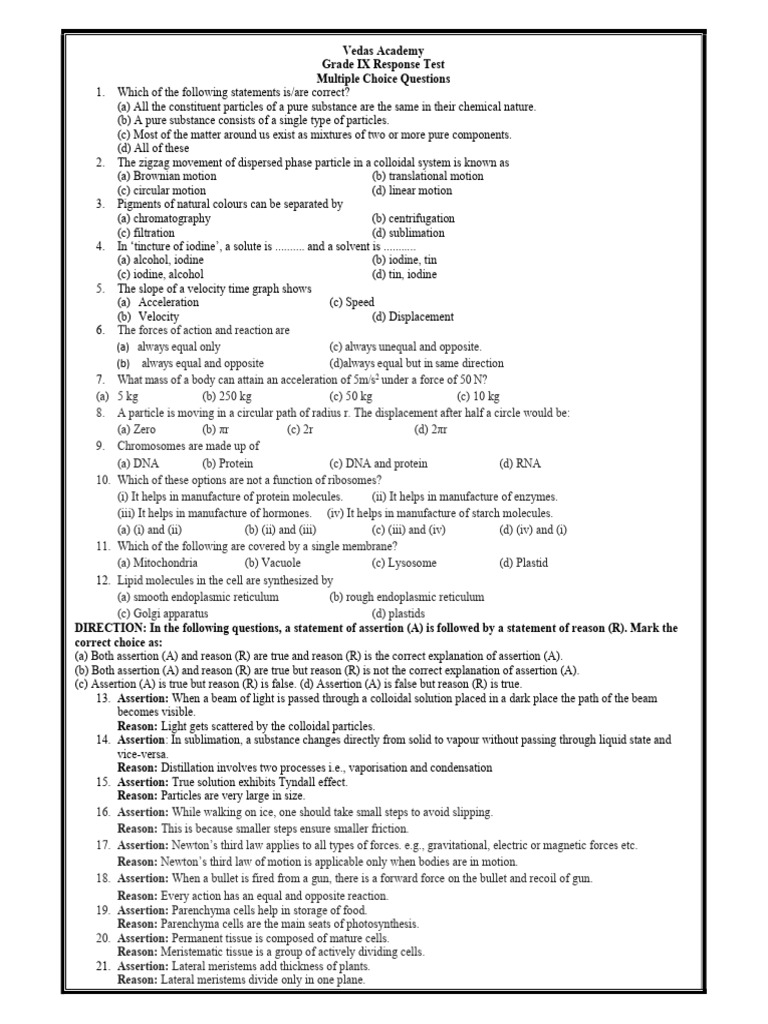 9 Science | PDF | Endoplasmic Reticulum | Acceleration