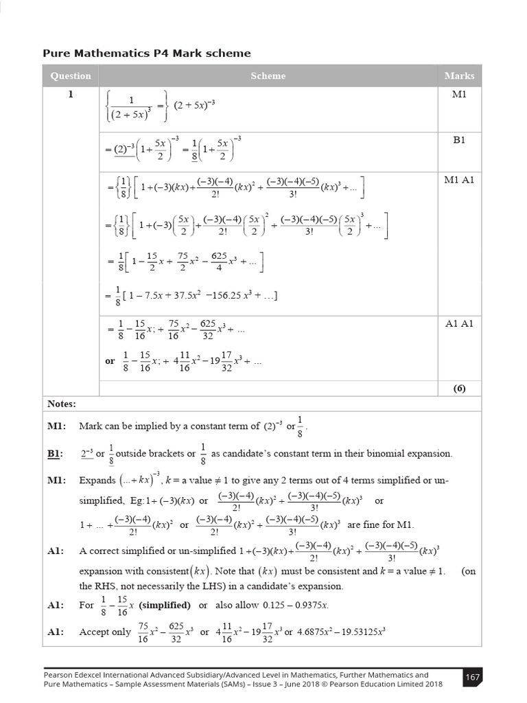 Pure Mathematics P4 Mark Scheme | PDF | Trigonometric Functions | Equations