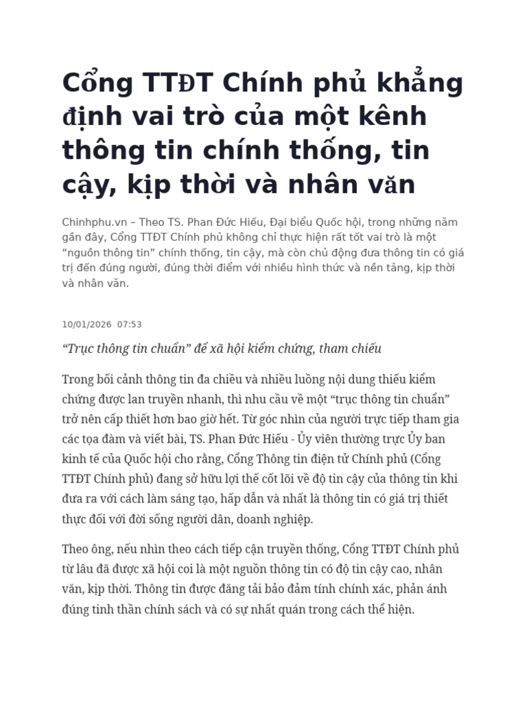 C NG TT T Chính PH KH NG NH Vai Trò C Am T Kênh Thông Tin Chính TH NG ...