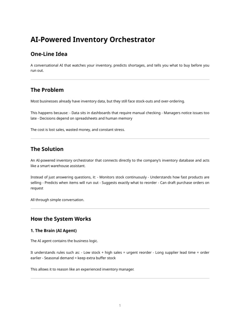 AI Inventory Management Assistant | PDF | Artificial Intelligence ...