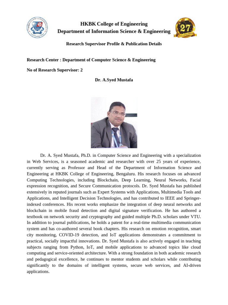 Research Supervisor Profile-IsE | PDF | Internet Of Things | Wireless ...