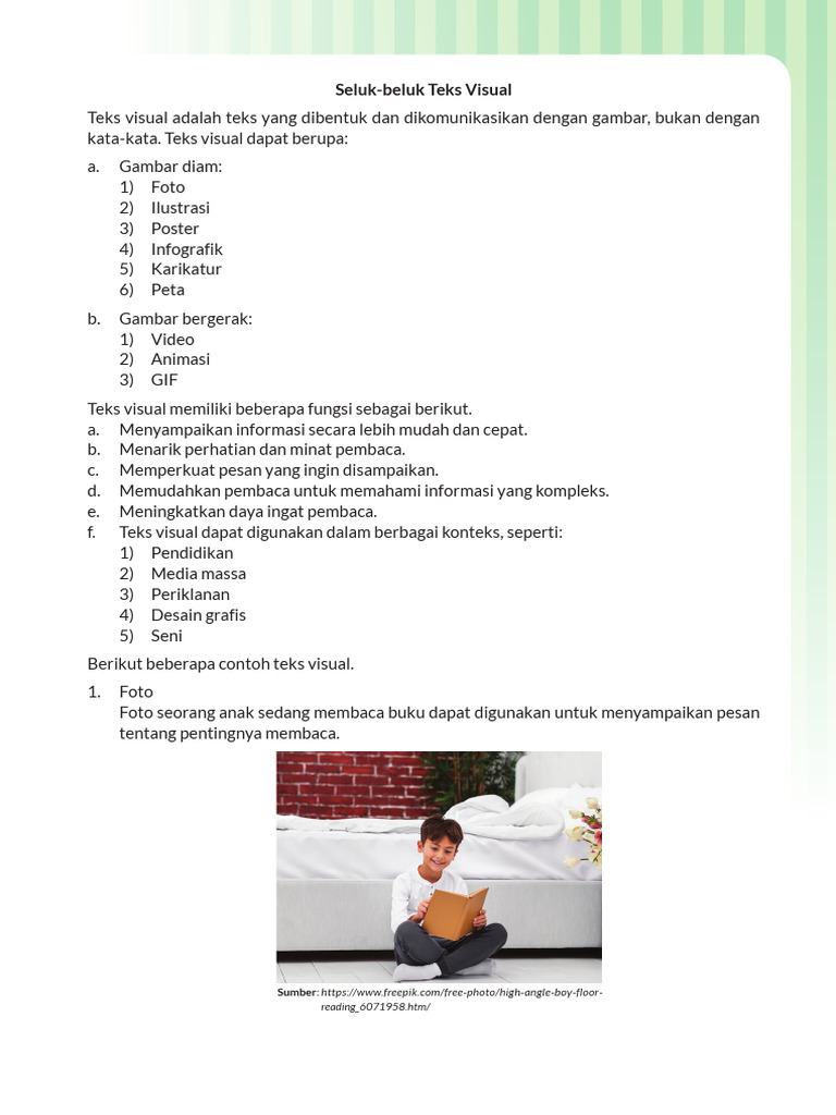 Teks Visual: Fungsi dan Contoh Efektif | PDF