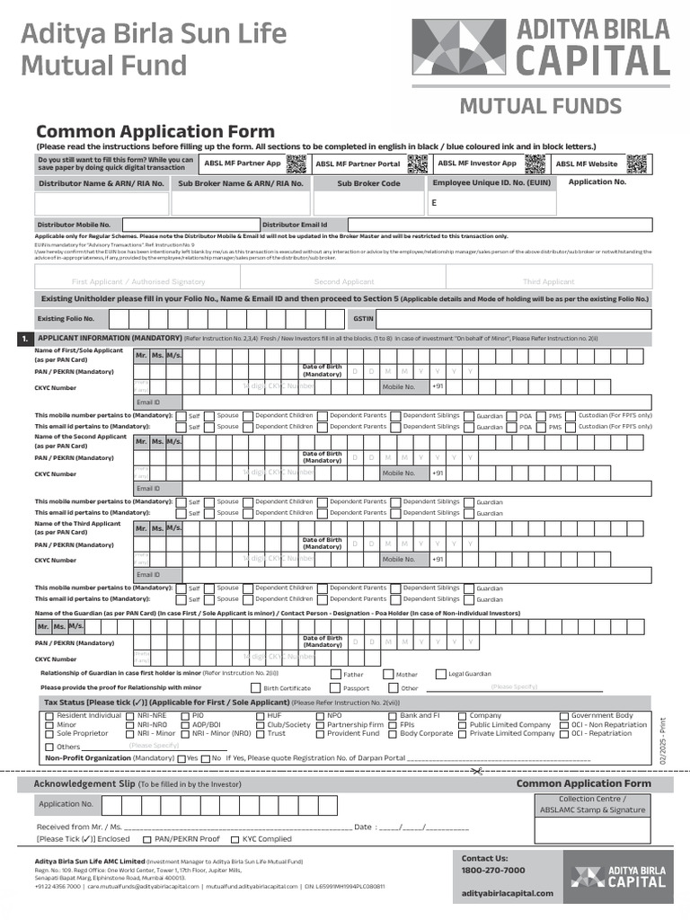 Mutual Fund Application Form Guide | PDF | Identity Document | Cheque