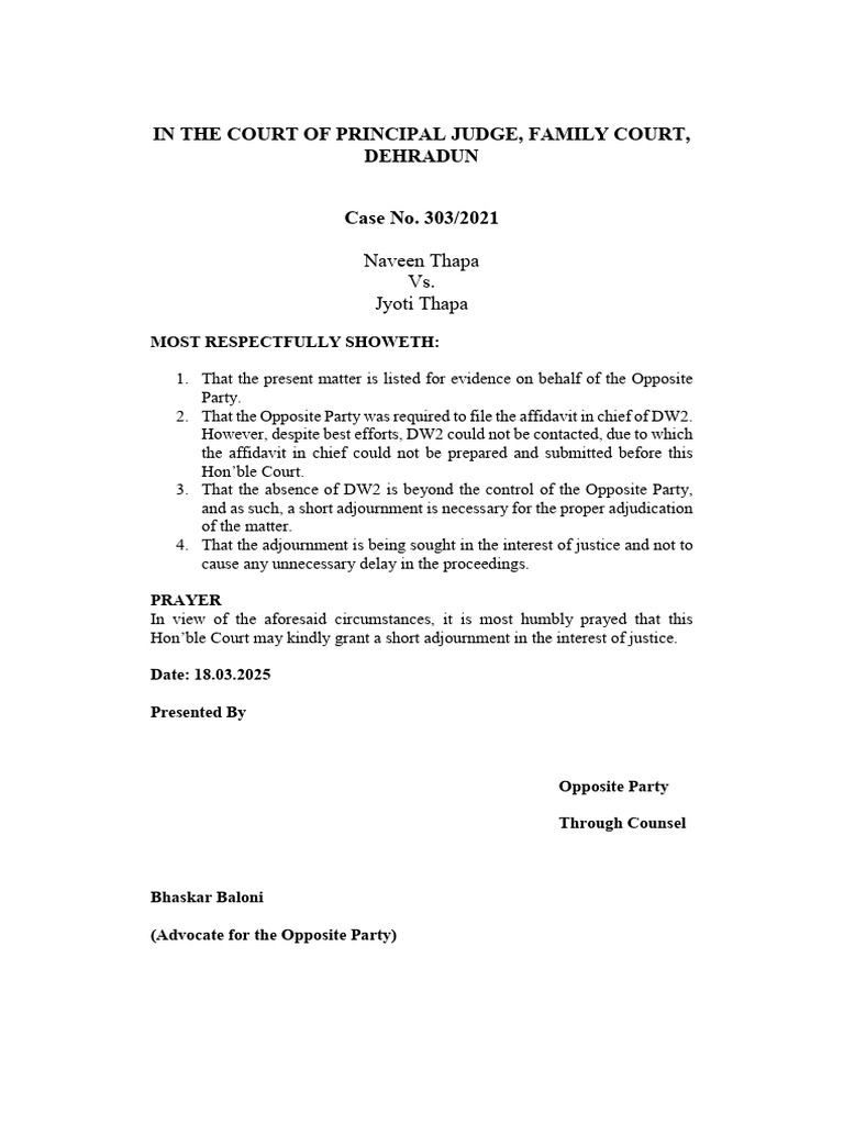 dw2 adjourment | PDF