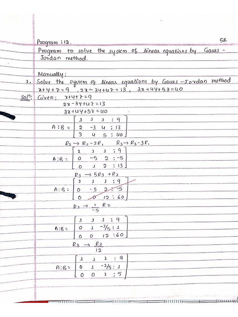 Gauss Jordan Method | PDF