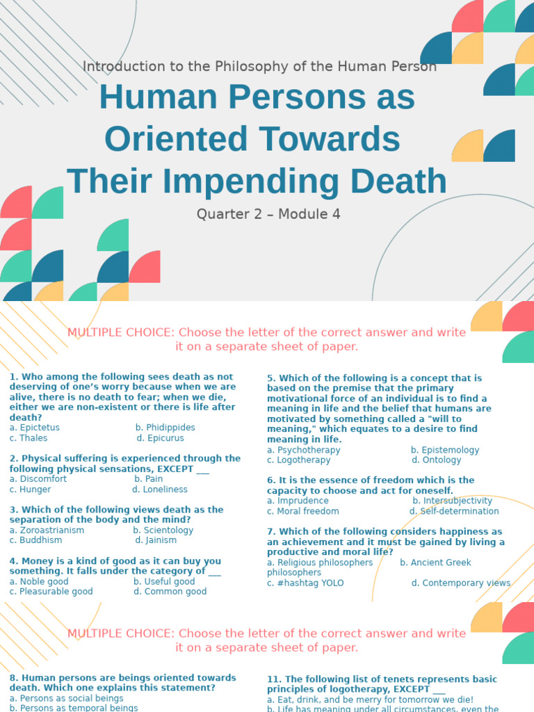 Understanding Death in Human Existence | PDF | Suffering | Happiness