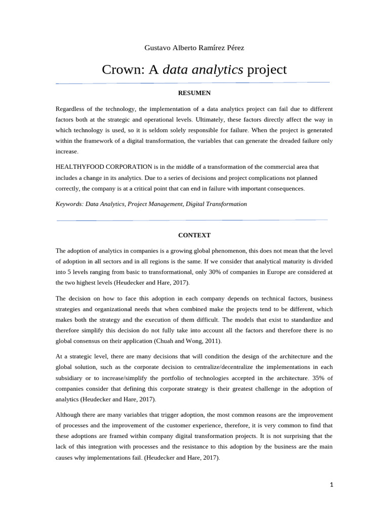 Crown - Business Case (1) | PDF | Analytics | Enterprise Resource Planning