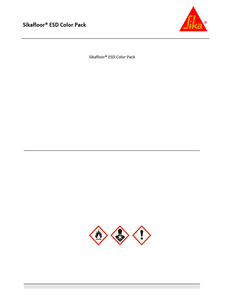 Sikafloor ESD Color Pack Safety Data Sheet | PDF | Carcinogen | Toxicity