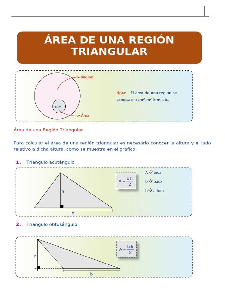 Área de Una Región Triangular Para Quinto Grado de Primaria (2) | PDF