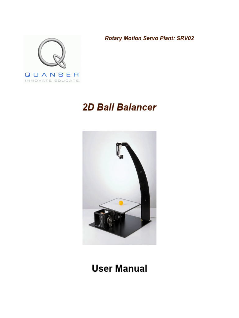 2D Ball Balancer User Manual | PDF | Amplifier | Camera