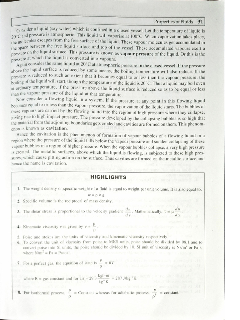 FMM Chapter 1,2,7,8,9 Highlights and Exercise . | PDF | Pressure ...