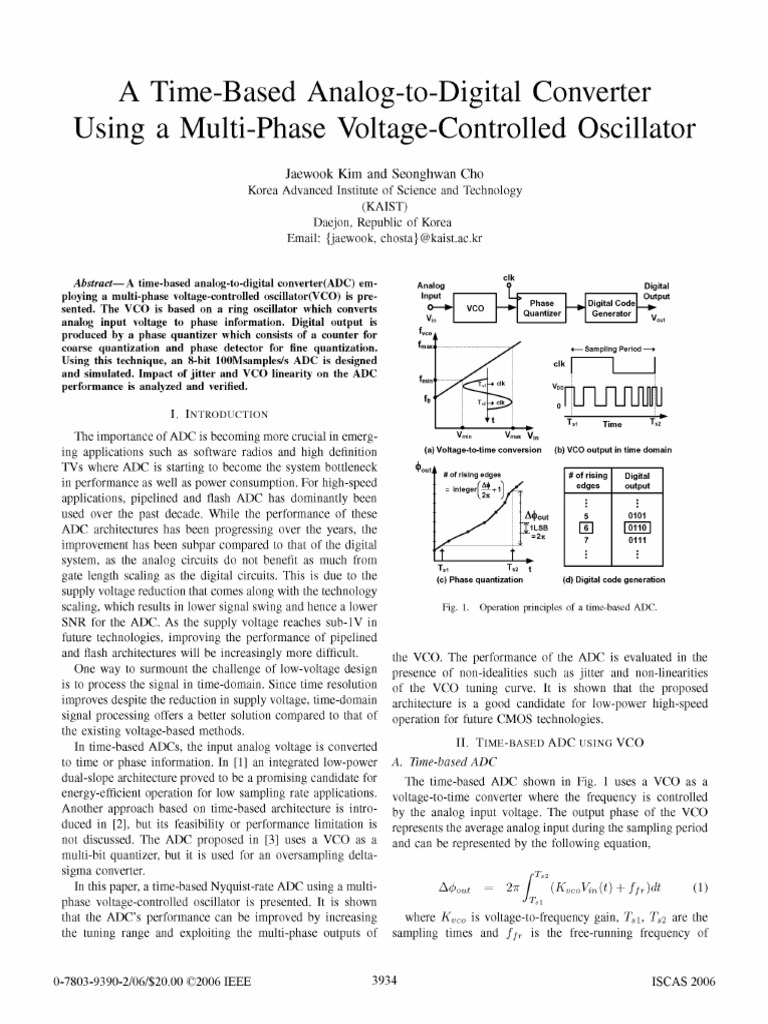 Time-Based ADC with Multi-Phase VCO | PDF | Analog To Digital Converter ...