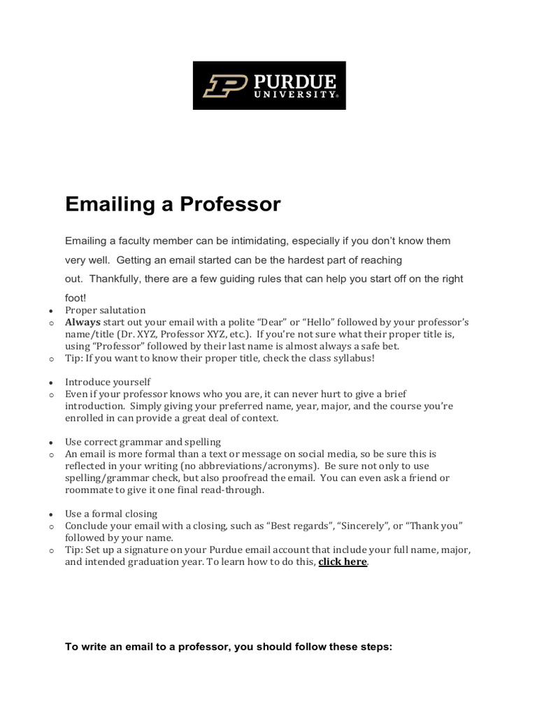 How to Email a Professor Effectively | PDF