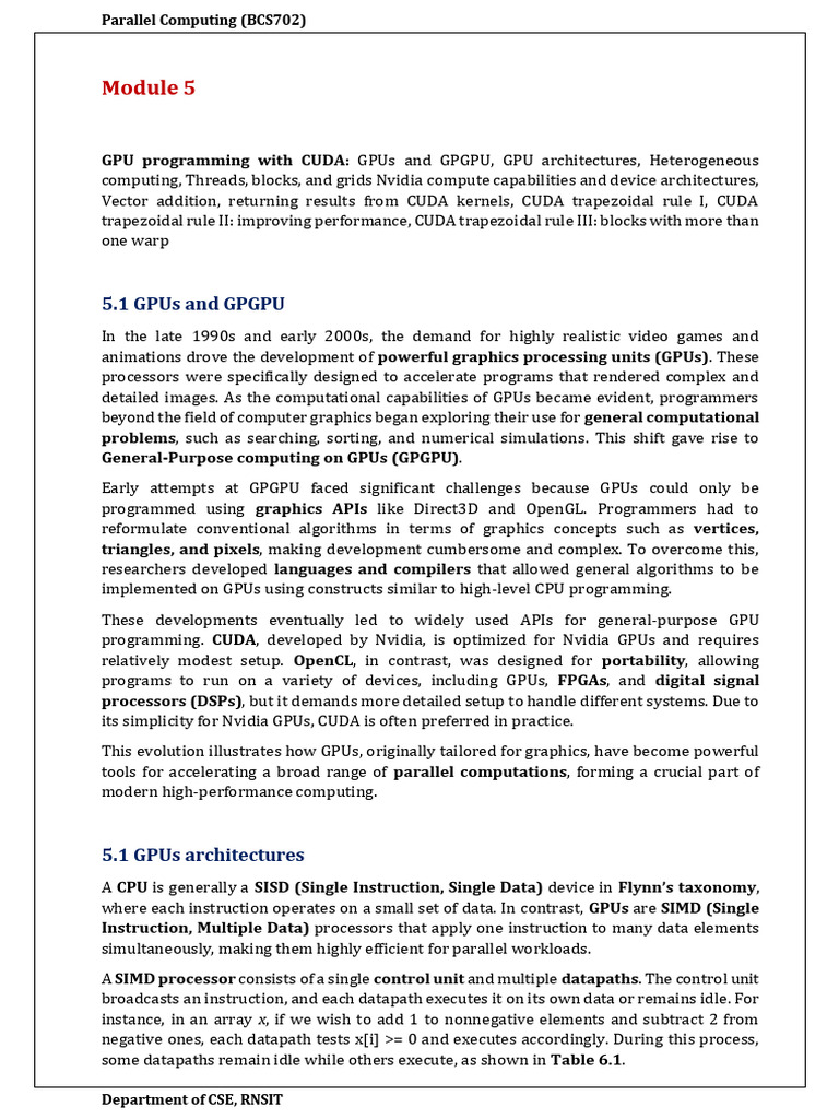 PC_BCS702_MOD5_NOTES @vtunetwork | PDF | Graphics Processing Unit ...