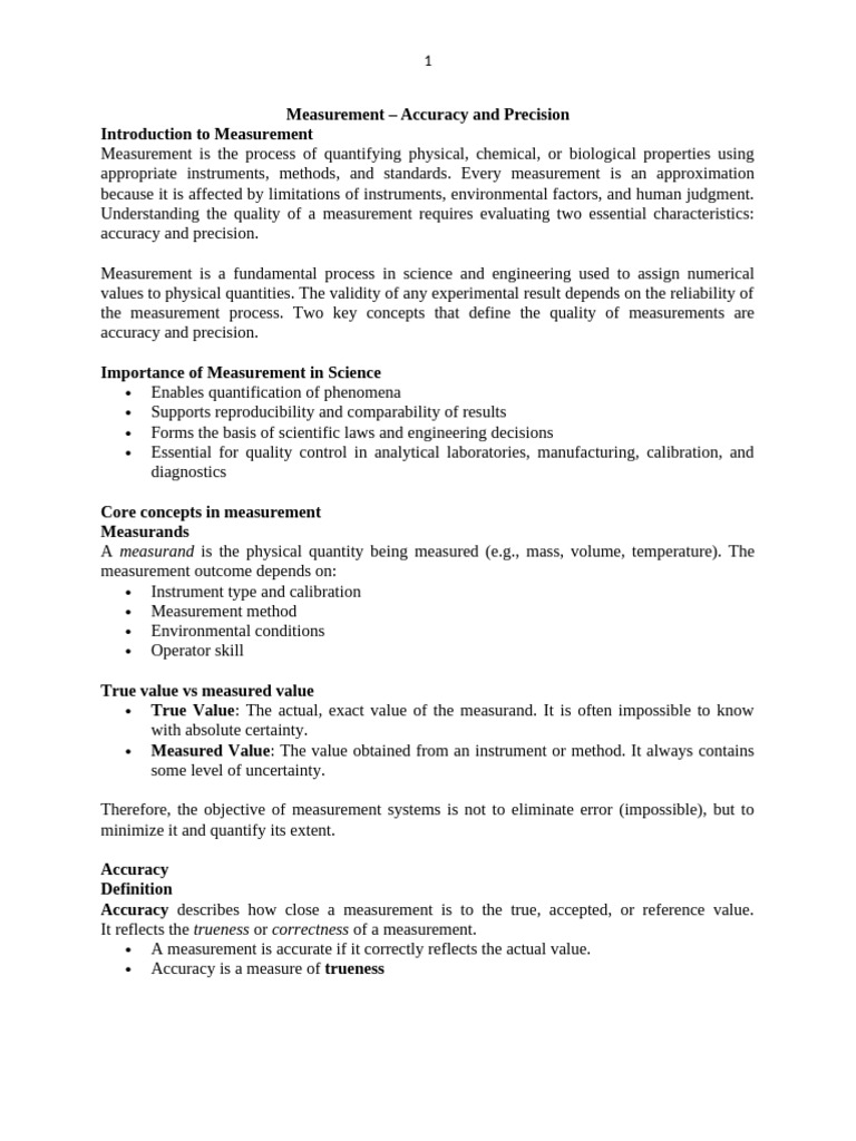 Measurement Accuracy and Precision Explained | PDF | Accuracy And ...