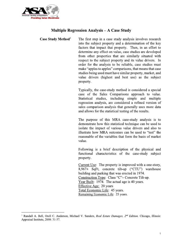 Multiple Regression Case Study | PDF