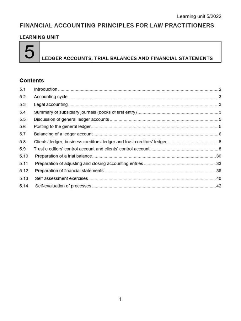 FAC1503 2022 Learning Unit 5 Sem 02 | PDF | Debits And Credits | Accounting