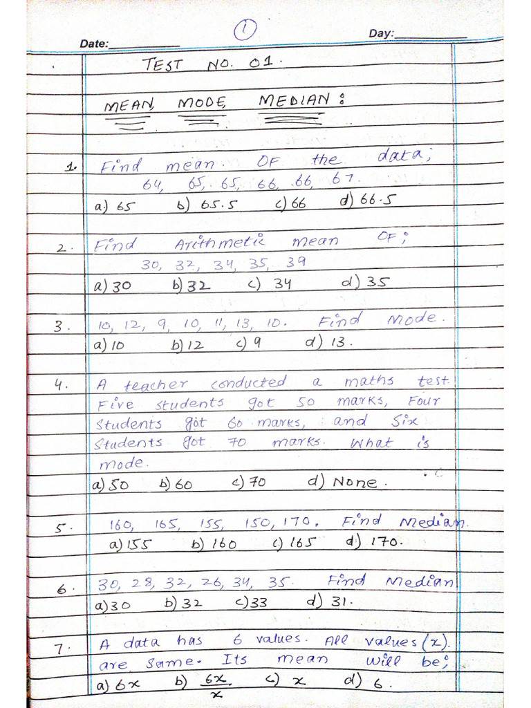 Test 1. Statistics. | PDF