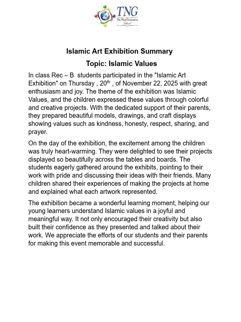 Islamic Art Exhibition Summary | PDF