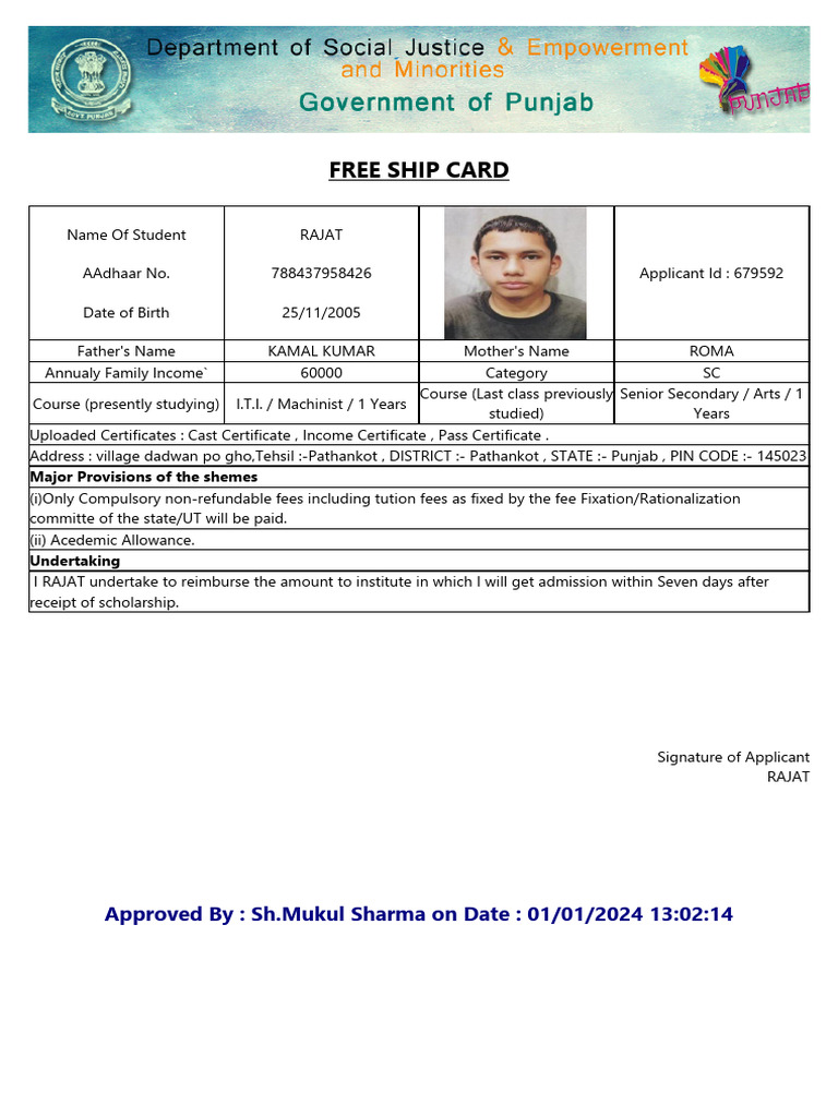 Free Ship Card | PDF