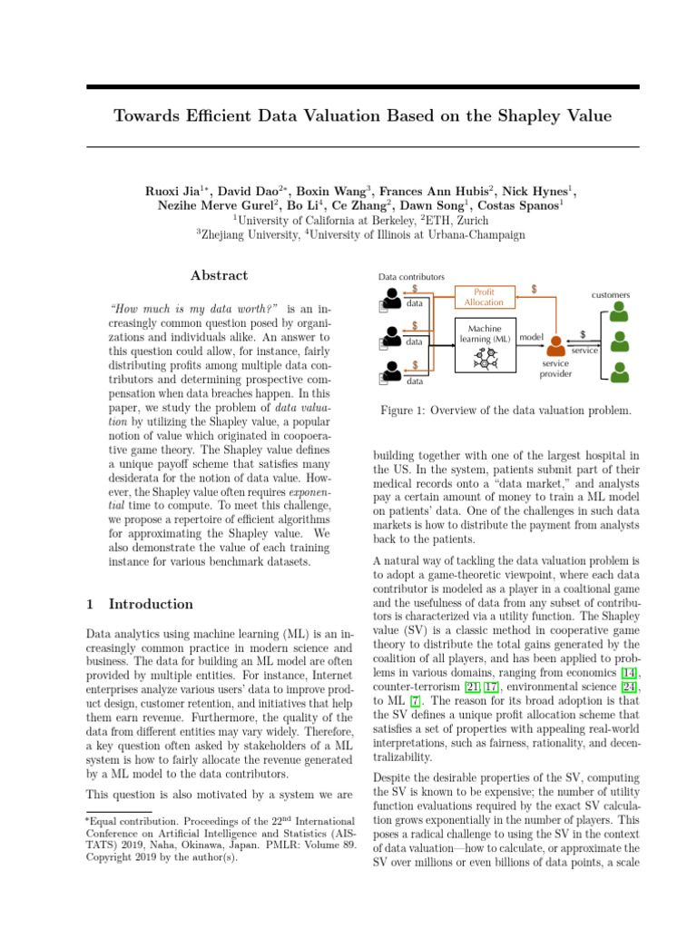 Efficient Data Valuation via Shapley Value | PDF | Function ...
