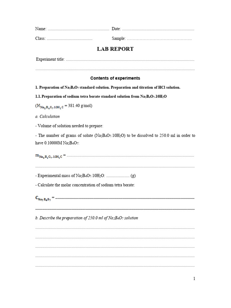 CH3318E Lab Report2024 | PDF | Titration | Chemistry