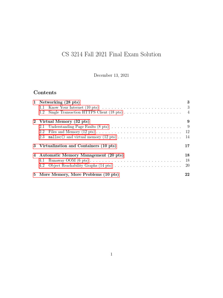 CS3214 Fall 2021 Final Exam Solution | PDF | Port (Computer Networking ...