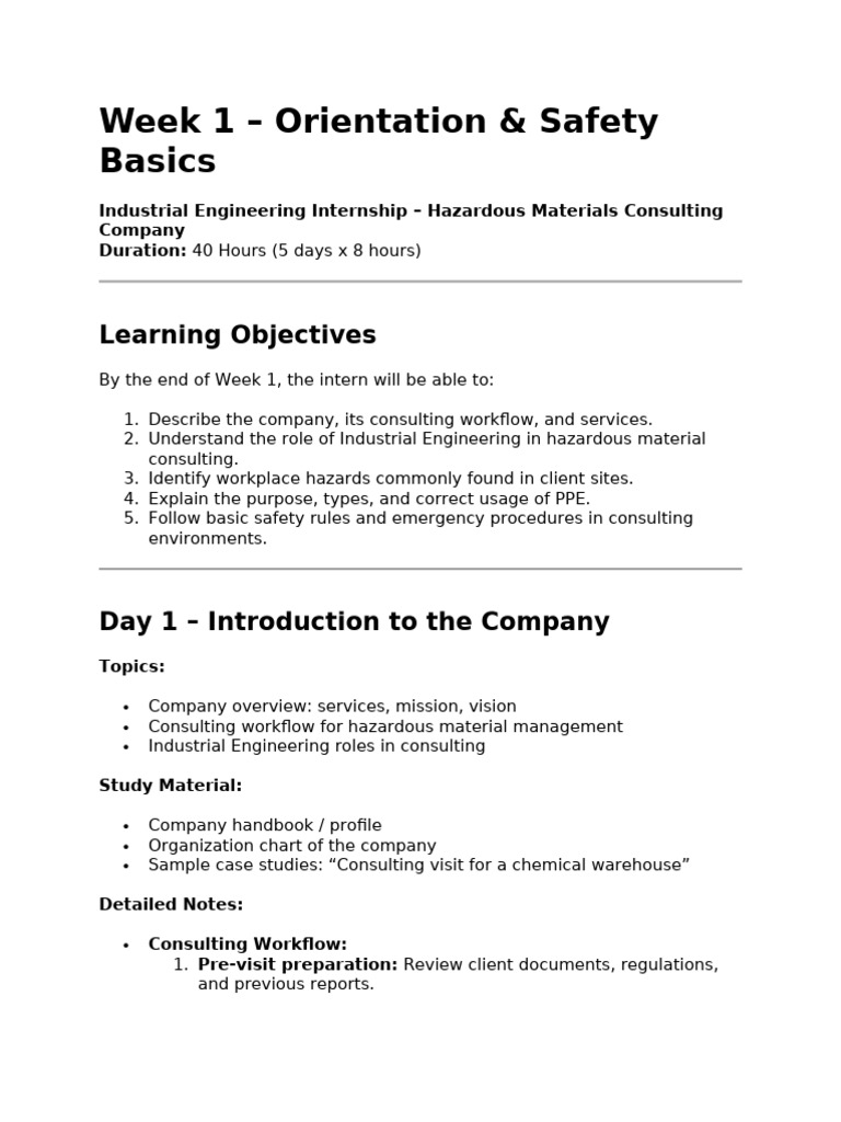 Week 1 | PDF | Personal Protective Equipment | Hazards