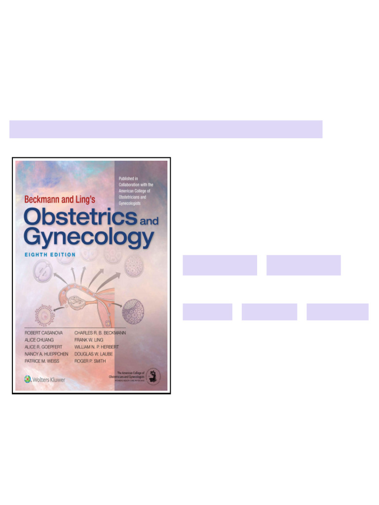 Beckmann and Ling's Obstetrics and Gynecology Kindle & PDF Formats | PDF