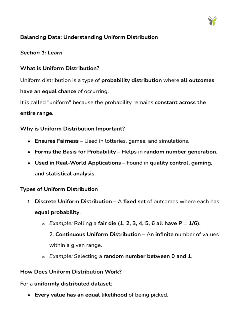 Understanding Uniform Distribution Basics | PDF | Probability ...