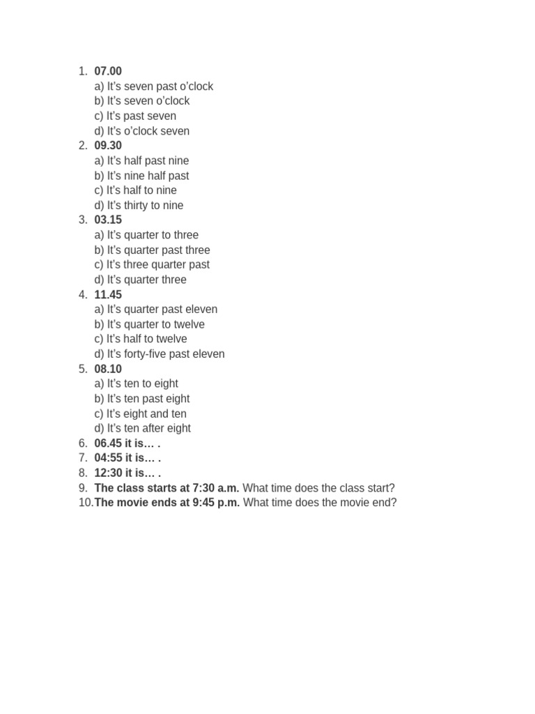 Time Expressions and Questions Guide | PDF