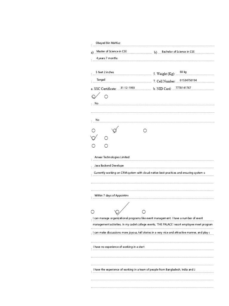 Online Interview Form Template | PDF | Business