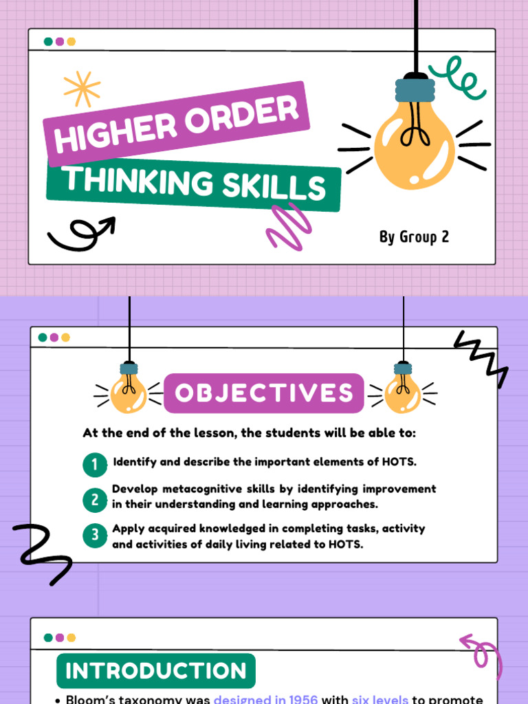 Understanding Higher Order Thinking Skills | PDF | Reading ...