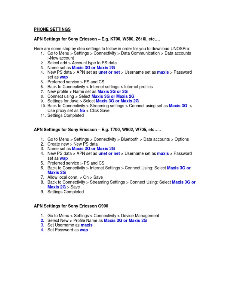 APN Settings PDF Wireless Access Point Password
