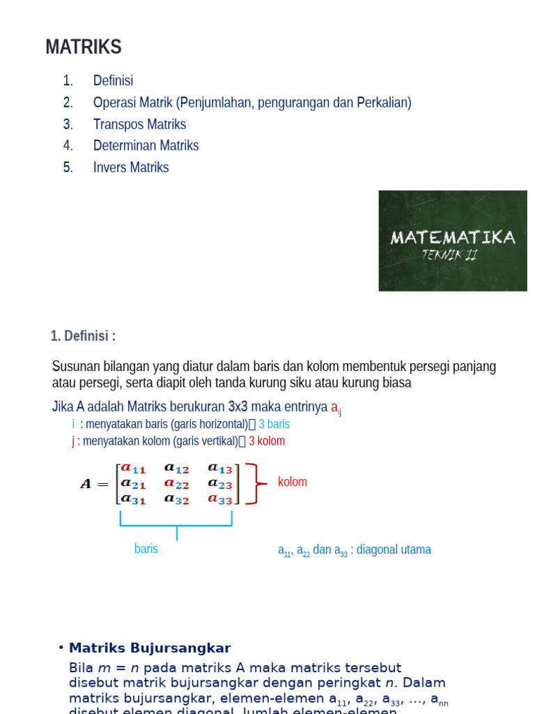 Panduan Lengkap Operasi Matriks | PDF